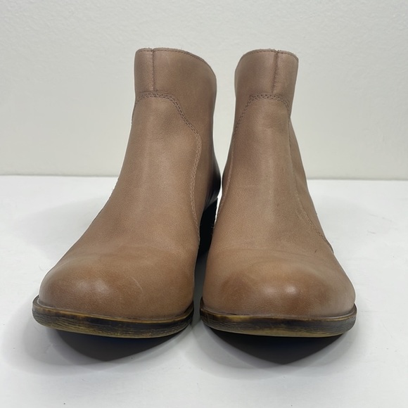 Lucky Brand Binus Leather Ankle Booties sz 7 Light Tan - Picture 6 of 10